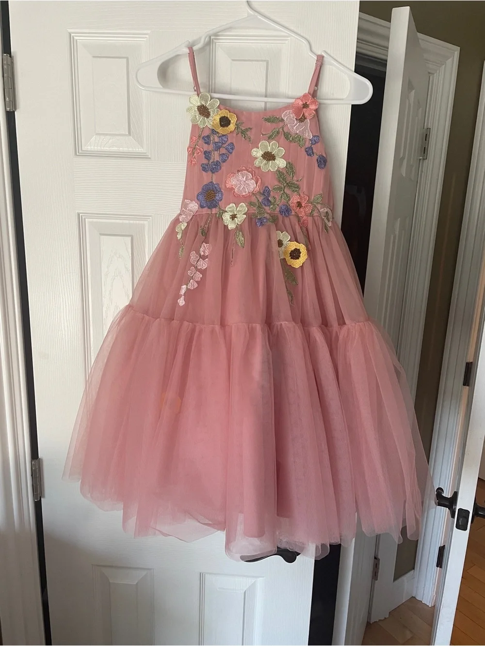 Azazie Pink Floral Tulle Flower Applique Dress